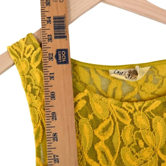 Free People Yellow Sheer Lace Floral Sleeveless Dress Boho S Layering, Cover up - Picture 4 of 6